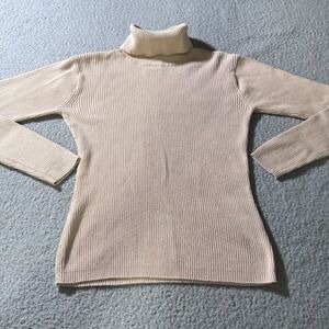 Steve & Barry's Long Sleeve Sweater Beige Women's‎ Large Womens Adult Turtleneck